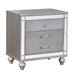 Contemporary Nightstand With Crocodile Textured Trim Home Essentials