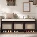 Entryway Shoe Bench With Drawers & Button Tufted Cushion Hearth and Haven