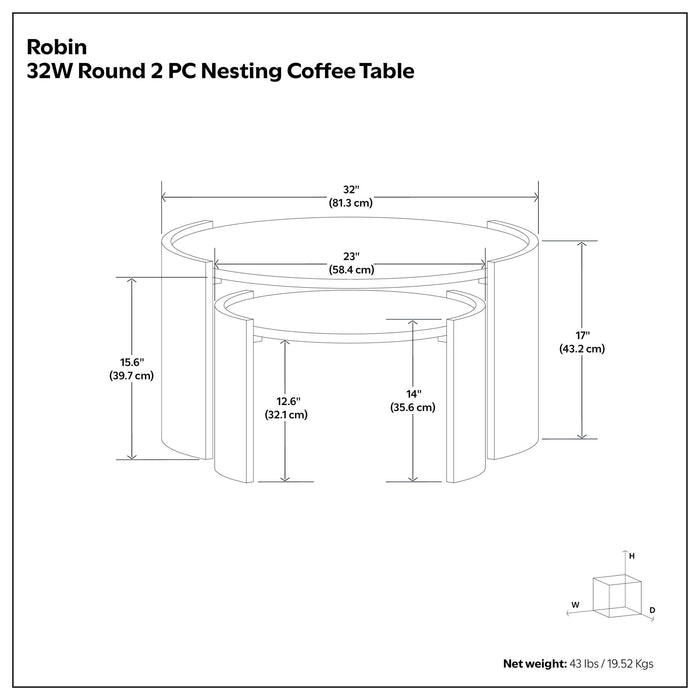 Robin - 2 Piece Nesting Table - Gray Simpli-Home
