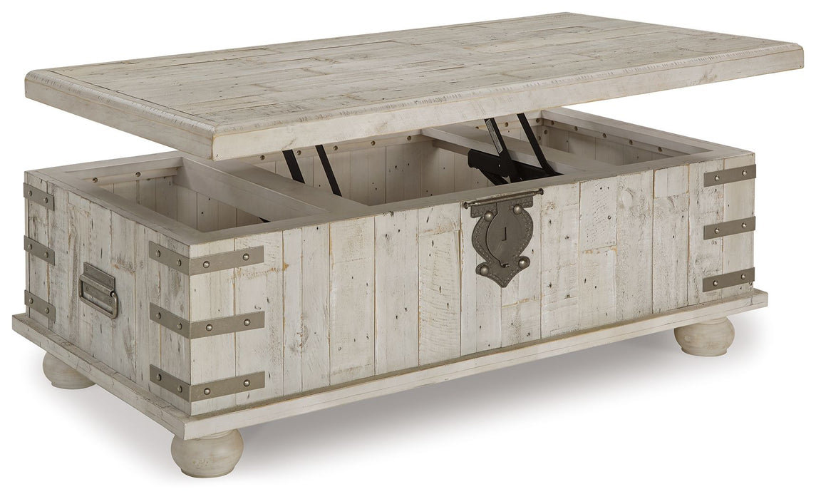 Carynhurst - Lift Top Cocktail Table - White Wash Gray Signature Design by Ashley®