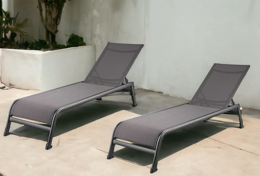 Metal Outdoor Chaise Lounge (Set of 2) - Taupe