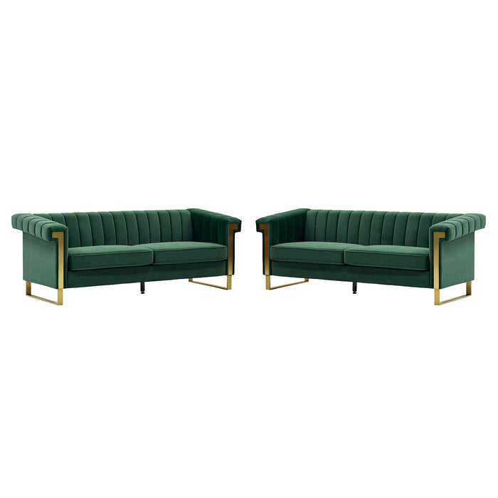 2 Piece Sofa Set With Tufted Back And Deep Seating Home Essentials