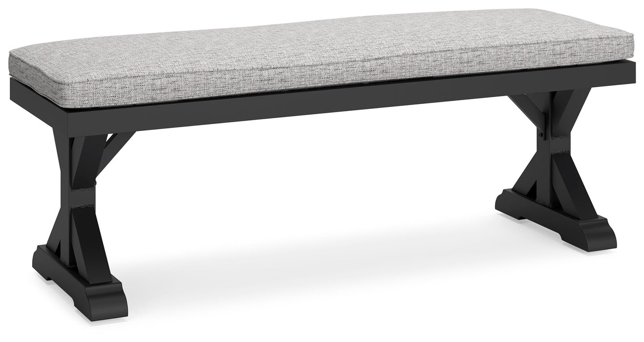 Beachcroft - Bench With Cushion - Black / Light Gray Signature Design by Ashley®