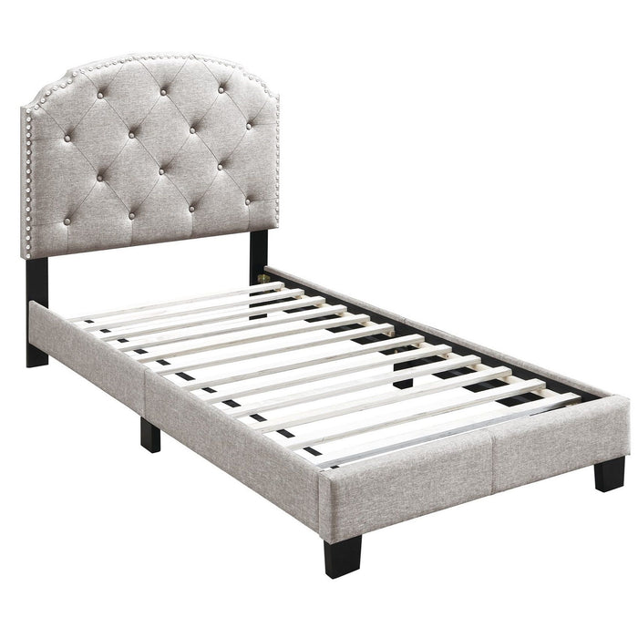 Button Tufted Bed With Nailhead Trim Home Essentials