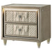 Mika - 2 Drawer LED Nightstand With USB Furniture Max