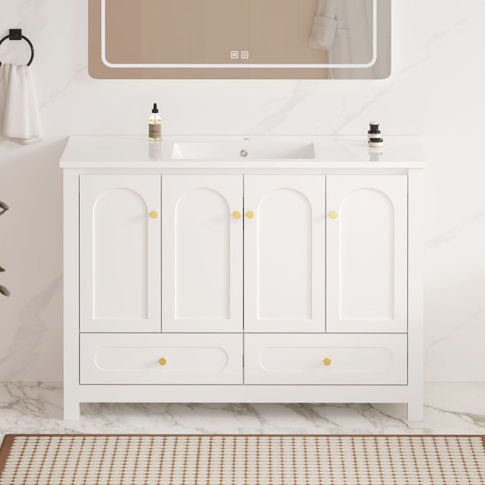 Bathroom Vanity With Sink Combo, 4 Soft Close Doors And 2 Drawers Home Essentials