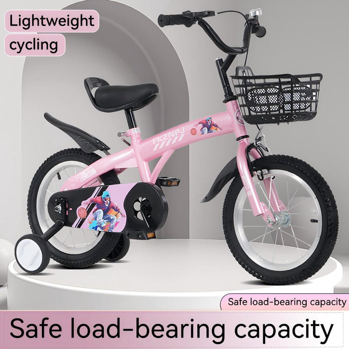 Fkznpj - 16" Sporty Kids Bike With Training Wheels And Stand Adjustable Saddle Suitable For Boys And Girls Aged 4 - 8 Years Tall Height 41 - 46" Available In A Variety Of Colors Daily Nest