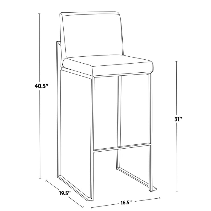 Fuji - Contemporary And Modern Elegance High Back Barstool Lumi Source