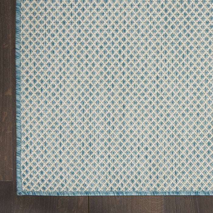 7' X 10' Geometric Power Loom Area Rug - Aqua