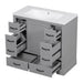 Modern Bathroom Vanity With Sink, 6 Drawers, Adjustable Shelf Hearth and Haven