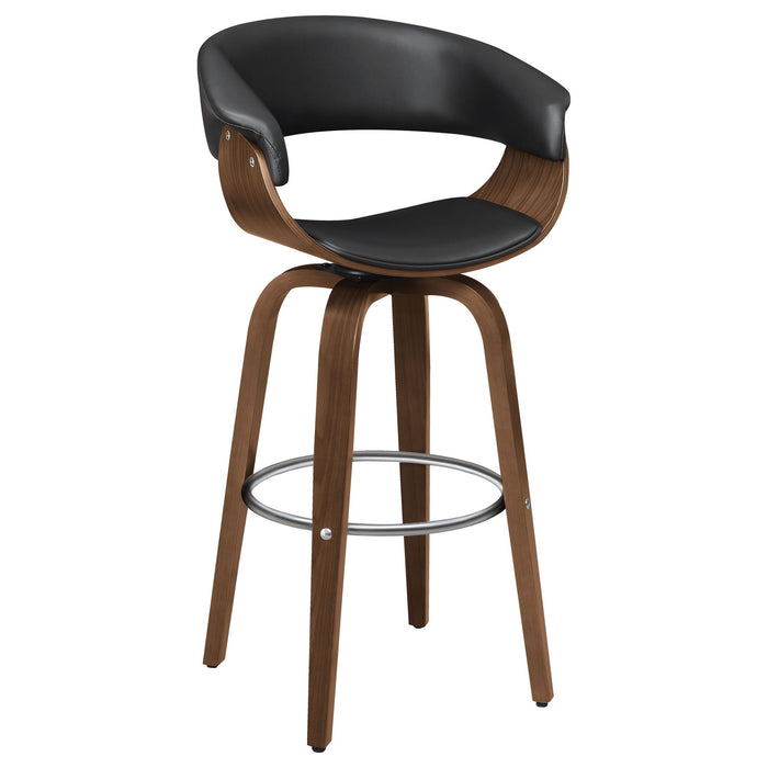 Swivel Bar Stool Elegant Design With Upholstery - Walnut Furniture Max