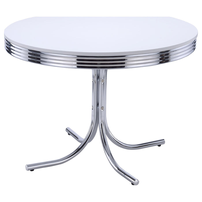 Retro Round Dining Table - White Furniture Max