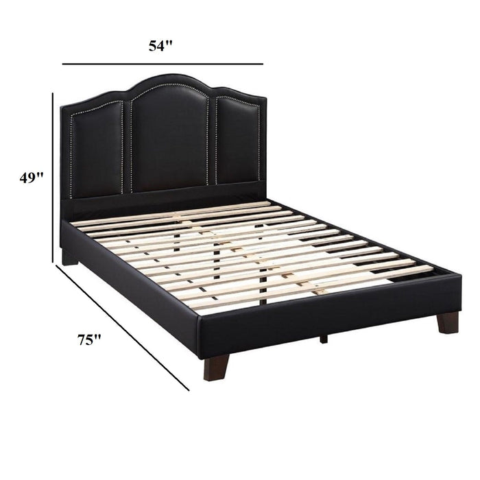 Full Size Bed With Unique Headboard - Black Home Essentials