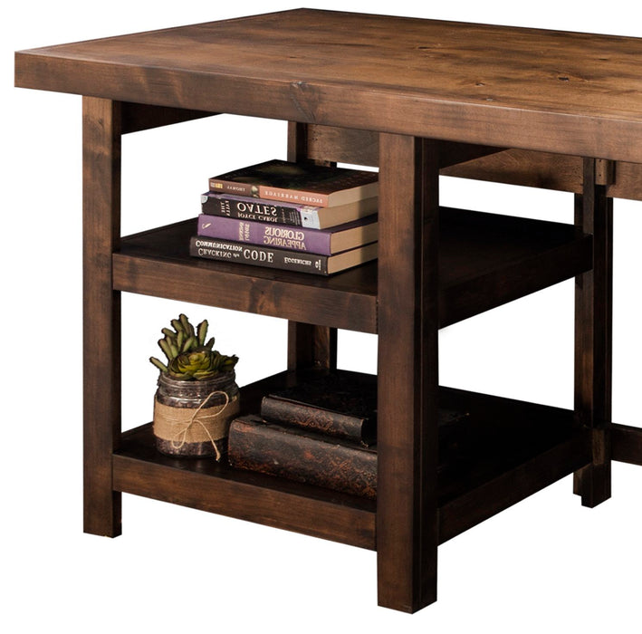 Bridgevine Home Sausalito 60" Workstation Desk, No Assembly Required, Whiskey Finish