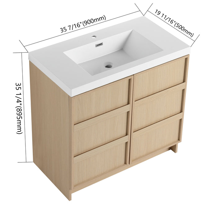 Freestanding Bathroom Vanity With Sink & 2 Soft Close Cabinet Doors Home Essentials