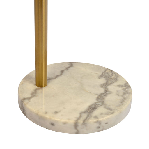 Oasis - Long Arm Gold Adjustable Floor Lamp With Round Marble Base - Gold / White Marble Ashcroft Furniture