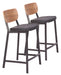 Ardenne - Counter Stool (Set of 2) - Black / Brown Zuo Modern