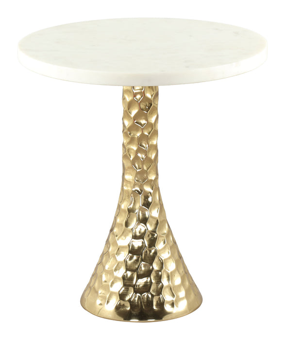 Lira - Accent Table - White / Gold Zuo Modern