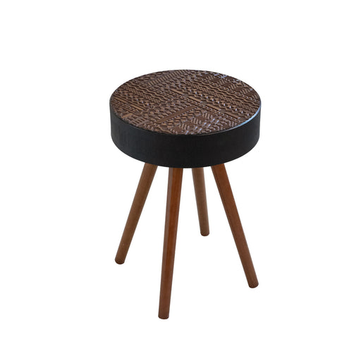 Round Coffee Table With Carved Top For Living Room Home Essentials