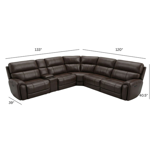 Brazil - Power Sectional With Adjustable Headrest & Footrest - Dark Brown Home Essentials