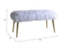 Bagley II - 20" Bench - White Faux Fur & Gold ACME