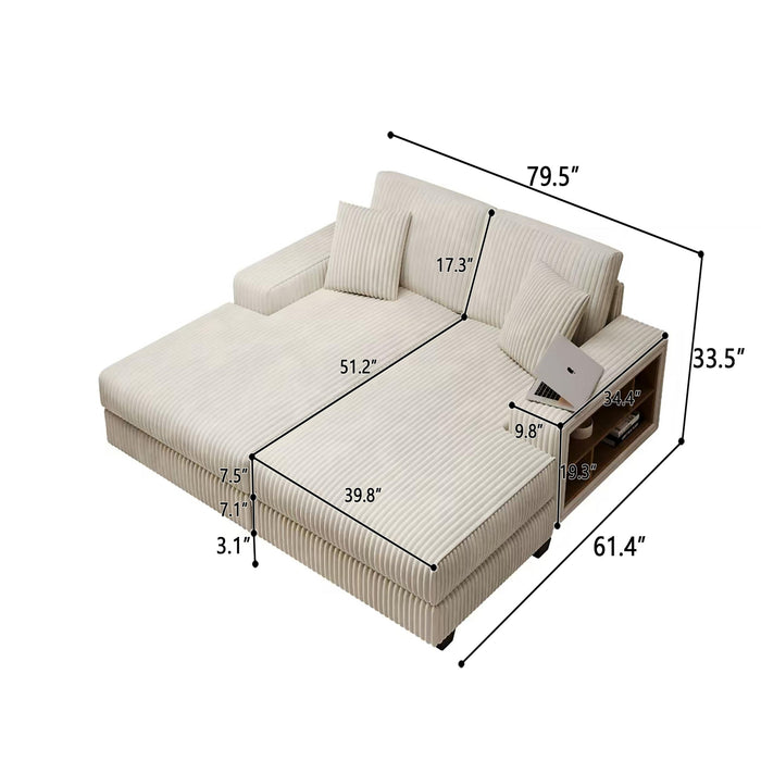 Convertible Sectional Sofa, Sleeper Oversized Living Room Lounge Home Essentials