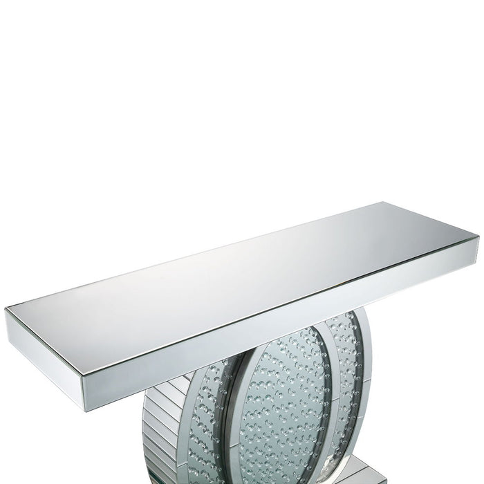 Nysa - 47"L Console Table - Mirrored & Faux Crystals ACME