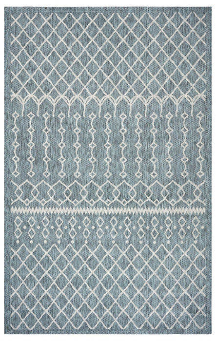 8' X 10' Indoor & Outdoor Area Rug - Gray / Blue