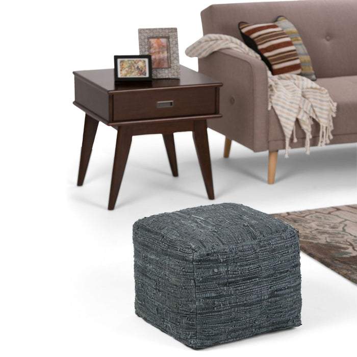 Fredrik - Handcrafted Square Pouf Simpli-Home