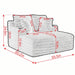 Oversized Chaise Lounge Chair Indoor With Pillows For Living Room Hearth and Haven