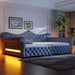 Upholstered Daybed With LED Lighting And Nailhead Trim Dreamland