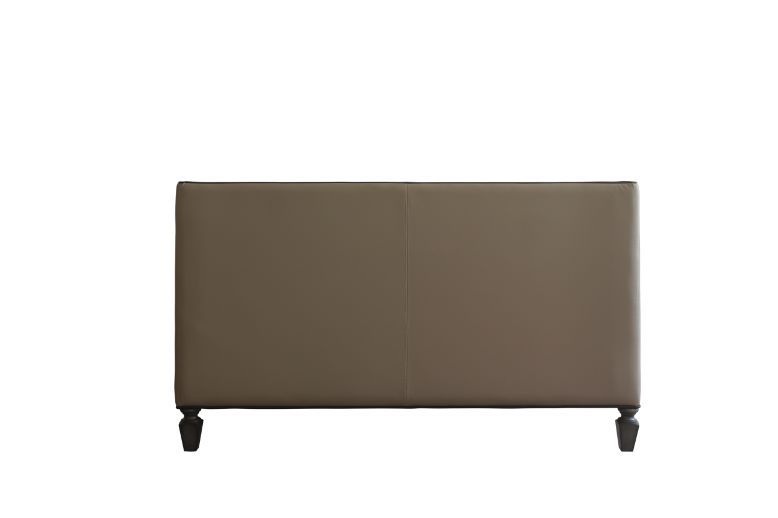 House Beatrice - Loveseat With 3 Pillows - Tan Synthetic Leather , Black Synthetic Leather & Charcoal ACME