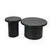 Fluted Cylinder Side Tables, Round End Tables For Living Room (Set of 2) - Black Home Essentials