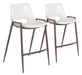 Desi - Counter Stool With Walnut Legs (Set of 2) Zuo Modern