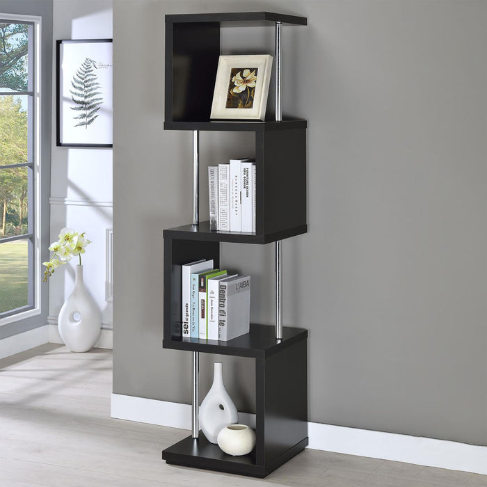 4 Tier Bookcase With Accents Furniture Max