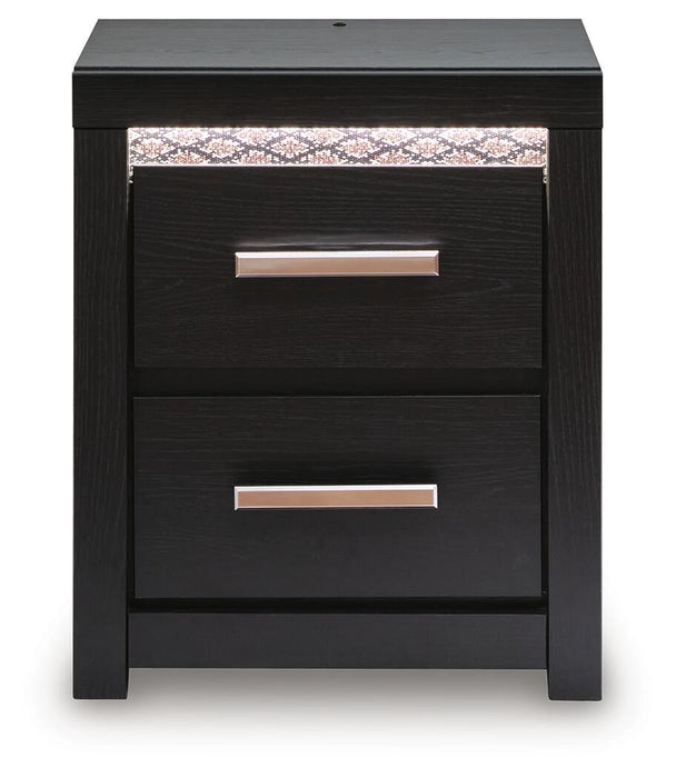 Shoralli - Two Drawer Night Stand - Black Signature Design by Ashley®