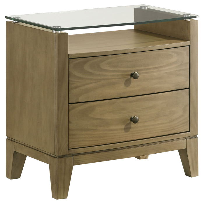 Menlo - 2 Drawer Nightstand - Pine Wood Furniture Max