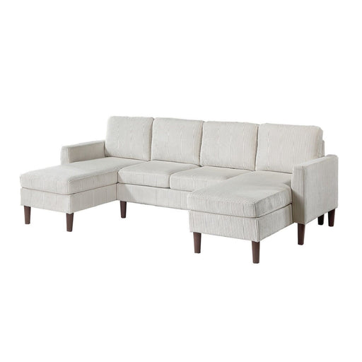 Sectional Set With Dual Chaises And Square Arms Home Essentials