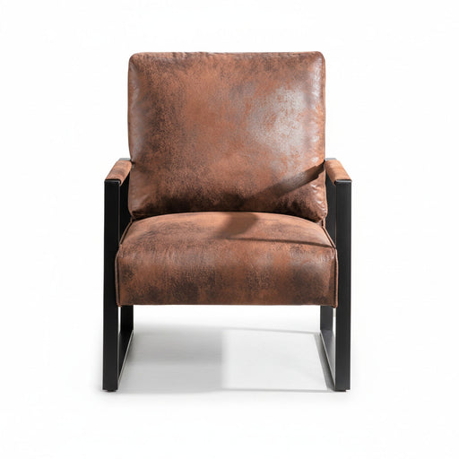 Accent Chair With Durable Square Frame, Armchair For Living Room - Brown US Pride