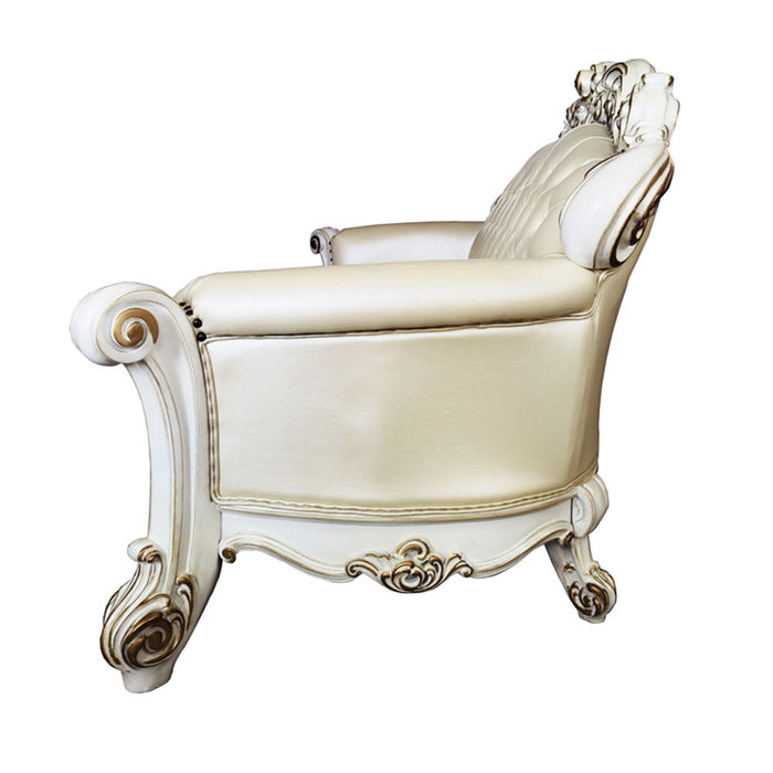 Vendome - Sofa With 5 Pillows - Champagne Synthetic Leather & Antique Pearl ACME
