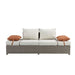 Salena - Patio Sofa With 2 Pillows & Ottoman - Beige Fabric & Gray Wicker ACME