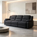 3 Seat Manual Reclining Sofa With Deep Recline - Black Home Essentials
