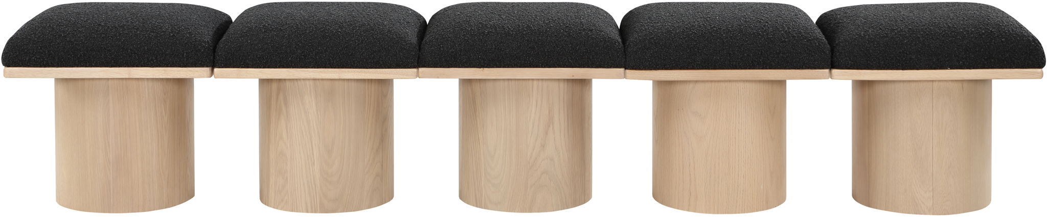 Pavilion - 5 Piece Modular Bench With Natural Base Meridian Furniture