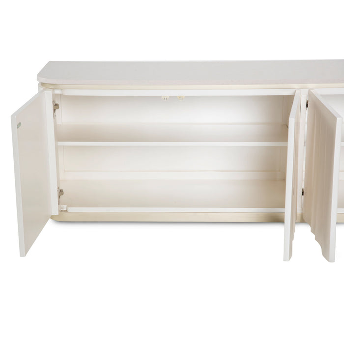 London Place - Media Cabinet - Creamy Pearl Michael Amini