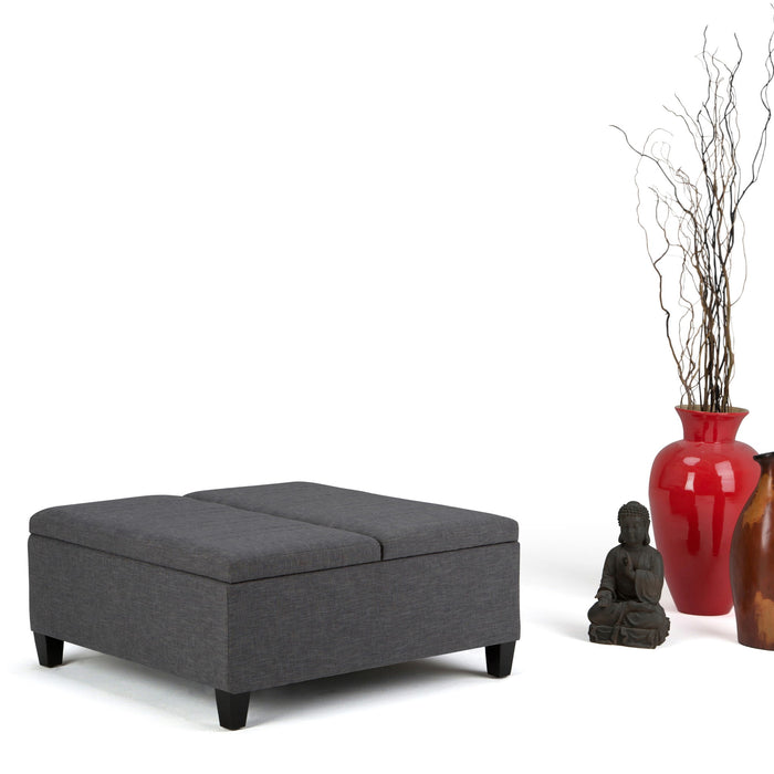 Ellis - Coffee Table Storage Ottoman Contemporary Design Simpli-Home