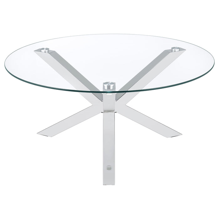 Round Top Coffee Table - Chrome Furniture Max