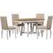 Round Extendable Dining Table Set With 4 Upholstered Chairs Hearth and Haven