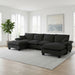 Modular Sectional Sofa With Movable Ottoman & Pillows Home Essentials