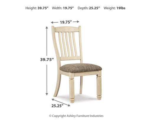 Bolanburg - Dining UPH Side Chair (Set of 2) - Rake Back - Brown / Beige Signature Design by Ashley®