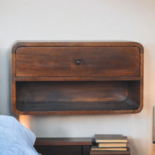 Curve Upper Slot Floating Nightstand Artisan Furniture